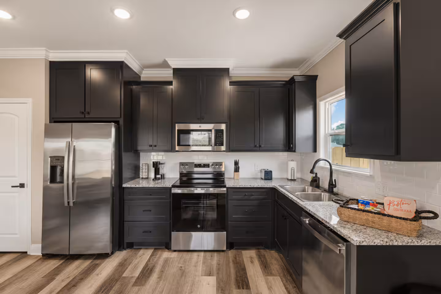 Open-concept stocked kitchen