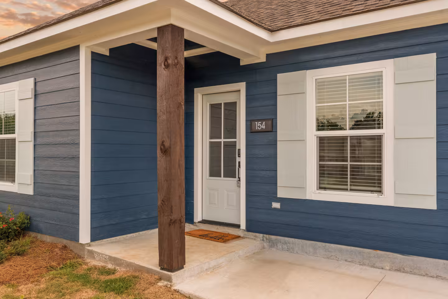 Modern front door with smart lock